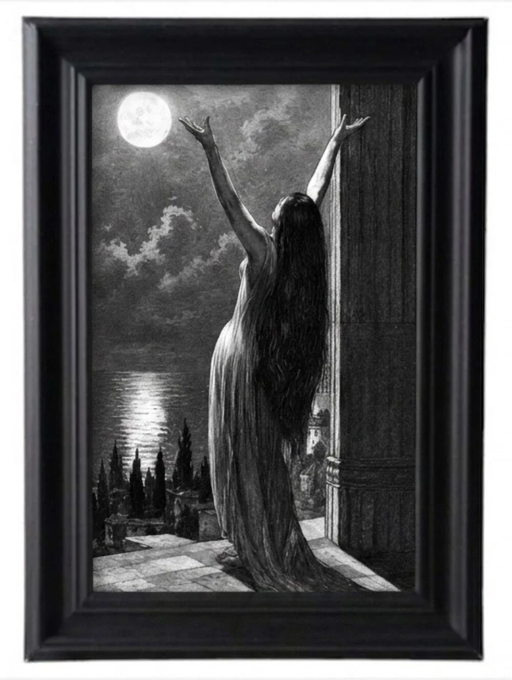 Vintage Beautiful Woman goddess frame photo Wicca wiccan Alméry Lobel-Riche, Art